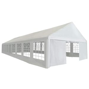 vidaXL Party Tent Hvid 1600 x 600 x 370 cm Polyethylen og Metal