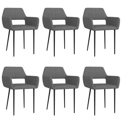 vidaXL spisebordsstole 6 stk. stof mørkegrå
