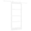vidaXL Skyded&oslash;r ORKDAL 93 x 202 cm Massivt fyrretr&aelig; og glas Hvid