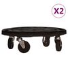 vidaXL plantevogne 2 stk. med hjul 275 kg diam. 40 cm sort