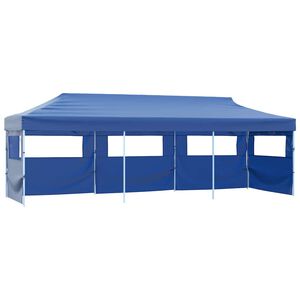 vidaXL foldbart pop up-festtelt med 5 sidev&aelig;gge 3 x 9 m bl&aring;