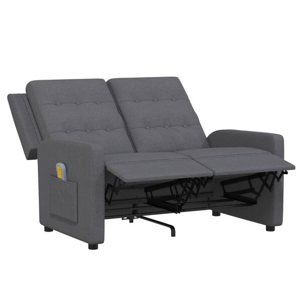 vidaXL 2-personers massagestol stof lysegrå