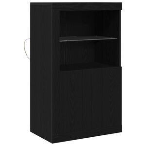 vidaXL LED Sideboard 60,5 x 37 x 100 cm Konstrueret tr&aelig; Sort eg