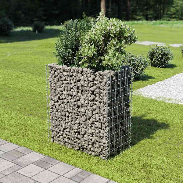 vidaXL gabion-h&oslash;jbed 90x50x100 cm galvaniseret st&aring;l