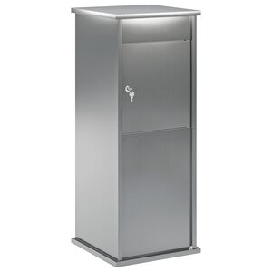 vidaXL postkasse S&oslash;lv 40 x 40 x 100 cm Galvaniseret st&aring;l