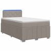 vidaXL Boxmadras med topmadras Gr&aring;brun 120 x 200 cm Stof