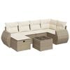 vidaXL sofas&aelig;t til haven 7 dele med hynder polyrattan beige
