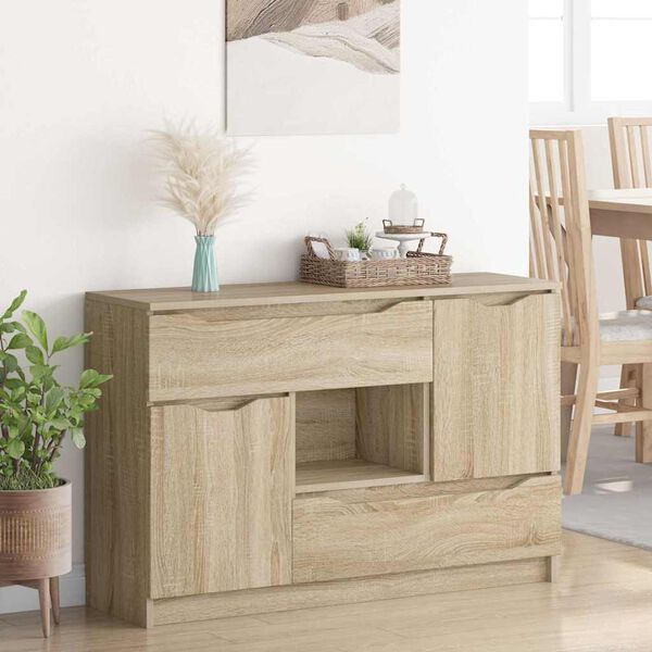 vidaXL Sideboard med skuffe Sonoma eg 100 x 30 x 65,6 Konstrueret tr&aelig;