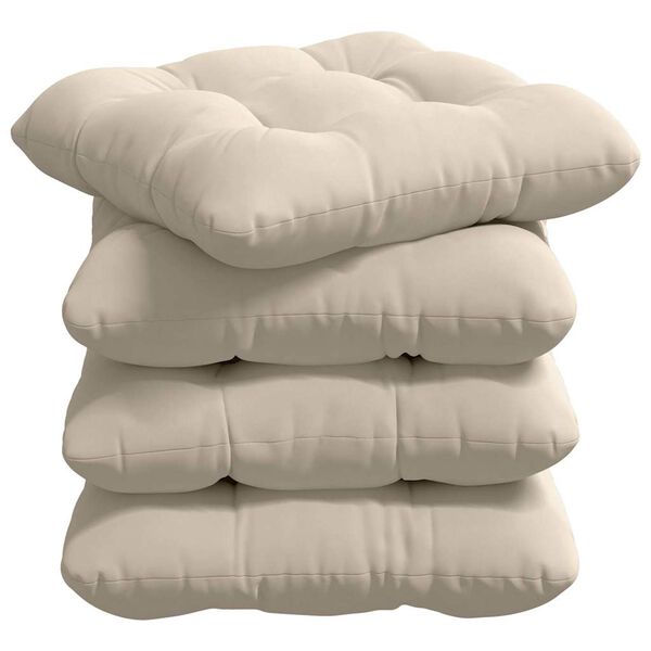 vidaXL S&aelig;depuder 4 pcs Beige 45 x 45 cm Mikrofiberstof