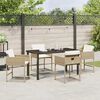 vidaXL Have Spisebordss&aelig;t med pude 5 pcs Beige polyrattan