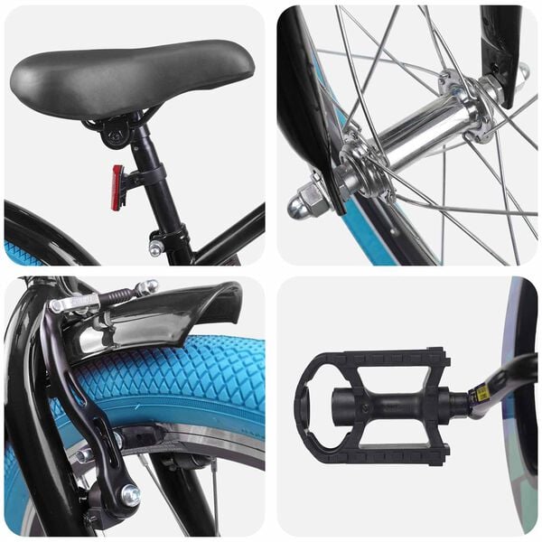 vidaXL B&oslash;rnecykel 20 tommer til b&oslash;rn i alderen 6-11 &aring;r Sort