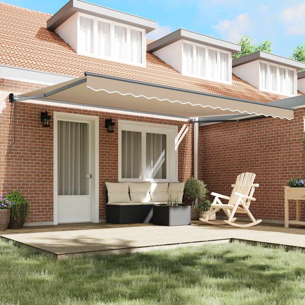 vidaXL Markise Beige 450 x 300 x 165 cm Polyester og metal