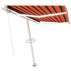 vidaXL markise m. LED-lys 300x250 cm manuel betjening orange og brun