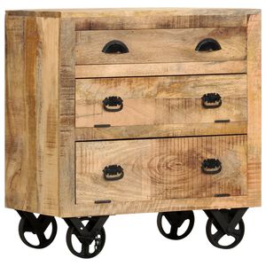 vidaXL Sideskab med skuffe Brun 70 x 38 x 63 cm Massivt mangotr&aelig;