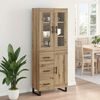 vidaXL Highboard med skuffe 2 pcs Artisan Egetr&aelig; Konstrueret tr&aelig;