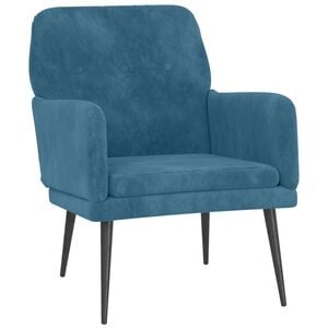 vidaXL l&aelig;nestol 62x79x79 cm velour bl&aring;
