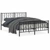 vidaXL sengeramme med sengegavl og fodg&aelig;rde 150x200 cm metal sort
