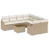 vidaXL Havesofa Sæt med pude med opbevaring 9 pcs Beige polyrattan