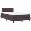 vidaXL Box spring seng med madras med LED M&oslash;rk Brun 120 x 200 cm Stof
