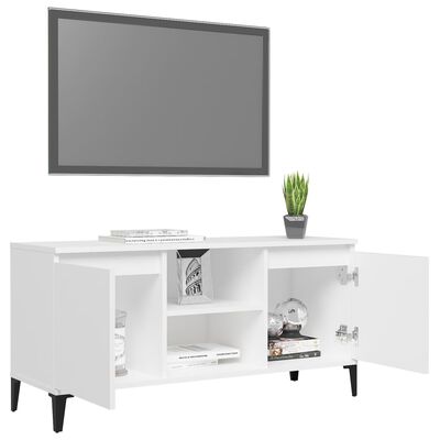 vidaXL tv-skab med metalben 103,5x35x50 cm hvid