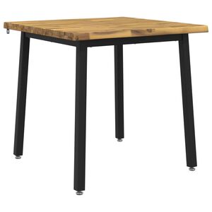 vidaXL 60 x 55 x 75 cm Massivt Akacietr&aelig; Hvid og sort Rektangul&aelig;r