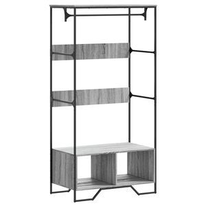 vidaXL kl&aelig;deskab 90x50x180 cm konstrueret tr&aelig; gr&aring; sonoma-eg