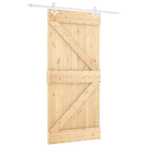 vidaXL Skyded&oslash;r 100 x 210 cm Massivt fyrretr&aelig; Natur og hvid
