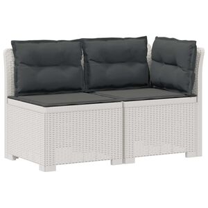 vidaXL 2-personers Havem&oslash;belsofa med Pudefyld Rattan Look 2-personers