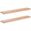 vidaXL Vindueskarme 2 stk. Naturfarvet 100 x 15 x 2 cm Solid b&oslash;g