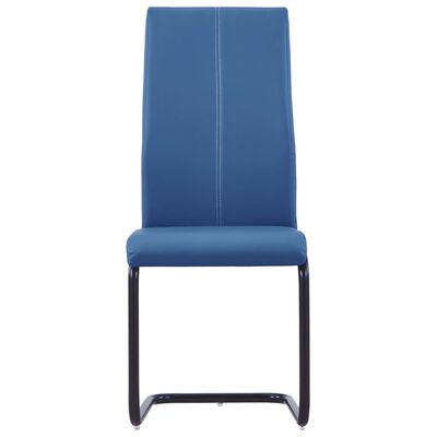 vidaXL spisebordsstole med cantilever 4 stk. kunstlæder blå