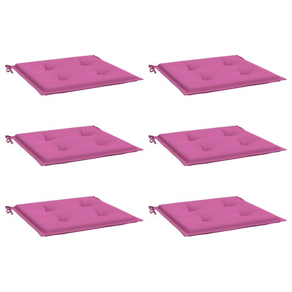vidaXL hynder til havestol 6 stk. 40x40x4 cm stof pink