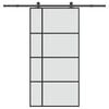 vidaXL skyded&oslash;r med hardwares&aelig;t 102,5x205 cm sikkerhedsglas aluminium