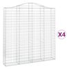 vidaXL buede gabionkurve 4 stk. 200x30x200/220 cm galvaniseret jern