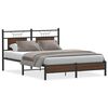 vidaXL sengeramme 140x190 cm uden madras konstrueret tr&aelig; brunt eg
