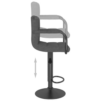 vidaXL barstole 2 stk. fløjl mørkegrå
