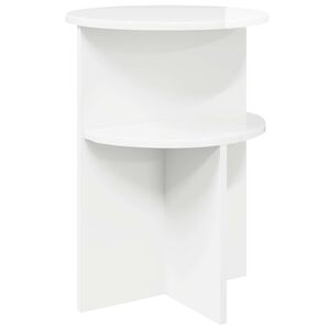 vidaXL Sidebord Hvid h&oslash;jglans &Oslash; 39,5 x 55 cm Konstrueret tr&aelig;