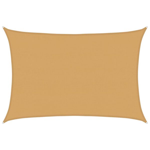 vidaXL solsejl 5x6 m 160 g/m&sup2; HDPE rektangul&aelig;r sandfarvet