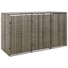 vidaXL tredobbelt skraldespandsskjuler 207x80x117 cm polyrattan gr&aring;