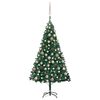 vidaXL kunstigt juletr&aelig; med lys og kugles&aelig;t 180 cm PVC gr&oslash;n
