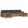 vidaXL Sofas&aelig;t med pude 6 pcs Massivt Akacietr&aelig;