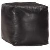 vidaXL puf 40 x 40 x 40 cm &aelig;gte gedeskind sort