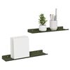 vidaXL Sv&aelig;vende hylde 2 pcs Oliven gr&oslash;n 40 x 8,5 x 2,5 cm St&aring;l