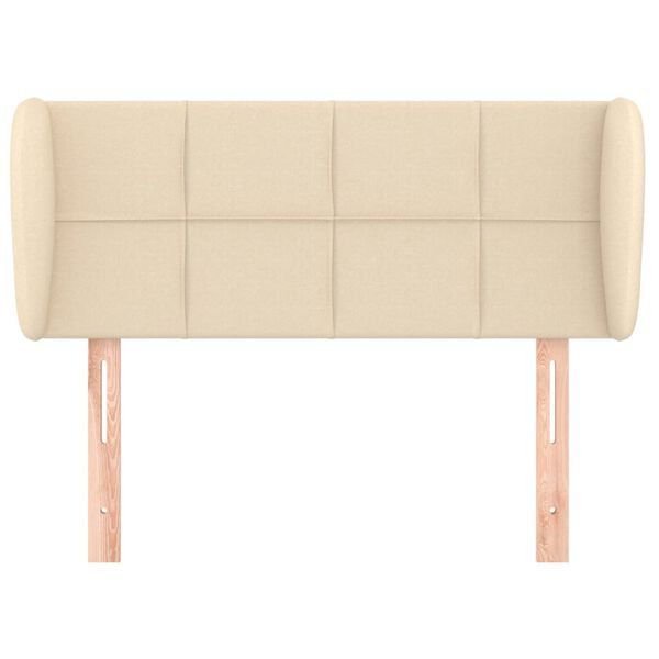 vidaXL sengegavl med kanter 93x23x78/88 cm stof cremefarvet