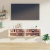 vidaXL vægskabe 2 stk. 60x30x30 cm massivt fyrretræ hvid