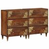 vidaXL Sideboard 2 pcs honningfarvet 60 x 33 x 75 cm Massivt mangotr&aelig;