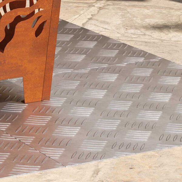 vidaXL Trappe Tread Firkantet 4 pcs S&oslash;lv 50 x 50 cm Aluminium