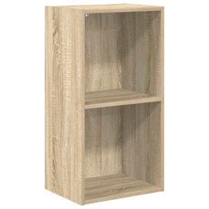 vidaXL bogreol med 2 hylder 40x30x76,5 cm konstrueret tr&aelig; sonoma-eg