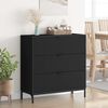 vidaXL Sideboard med skuffe Sort 79,5 x 33 x 82 cm Konstrueret tr&aelig;