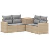 vidaXL Sofa S&aelig;t 5 stk. Beige og lys gr&aring; Poly Rattan og St&aring;l