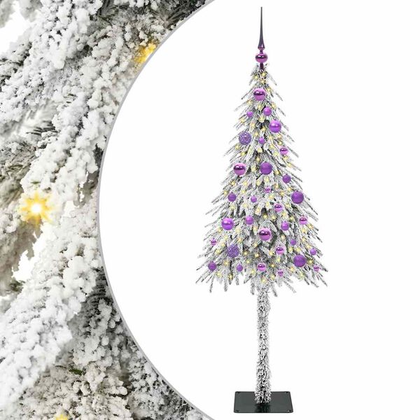 vidaXL Juletr&aelig; med 150 LED'er med stativ Hvid 150 cm PE og St&aring;l
